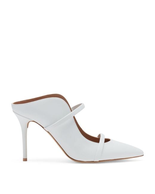 Malone Souliers White Leather Maureen Mules 70