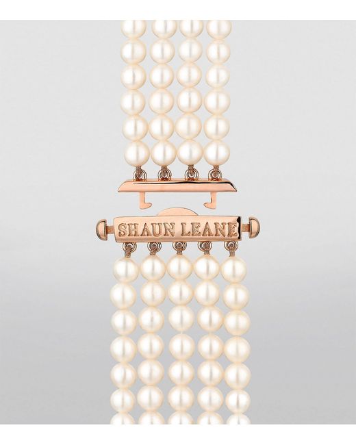 Shaun Leane Metallic Rose Gold Vermeil, Diamond And Pearl Cherry Blossom Strand Bracelet
