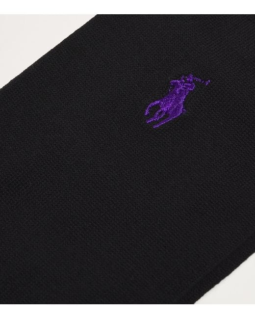 Polo Ralph Lauren Black Pony Flat-Knit Trouser Socks for men