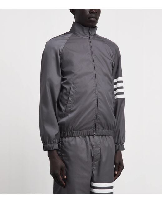 Thom Browne Gray Weather-Resistant 4-Bar Track Jacket for men