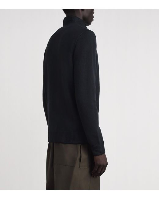 Stone Island Blue Wool-Blend Button-Up Sweater for men