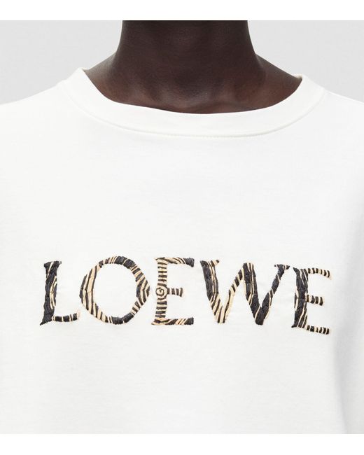 Loewe White X Paula's Ibiza Embroidered Logo T-shirt