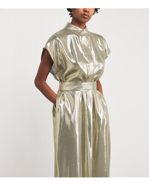 Sa Su Phi Green Silk-Blend Francesca Maxi Dress