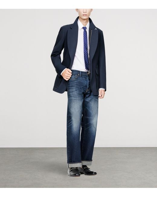 Tom Ford Blue Zip-Up Blazer for men