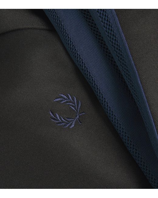 Fred Perry Black Contrast-Tape Track Jacket for men