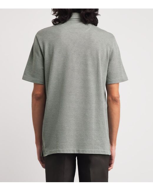 Brioni Gray Cotton Polo Shirt for men
