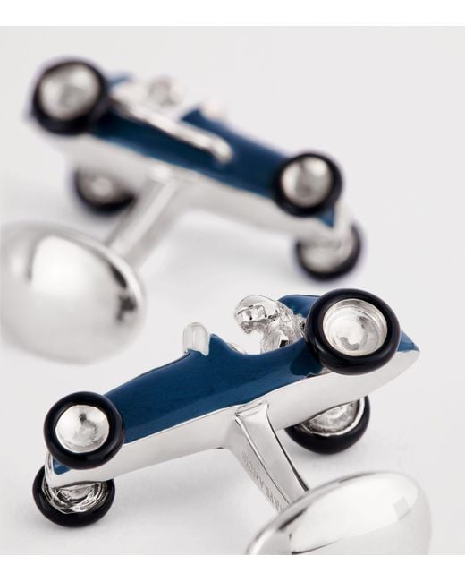 Deakin & Francis Blue Sterling Racing Car Cufflinks for men