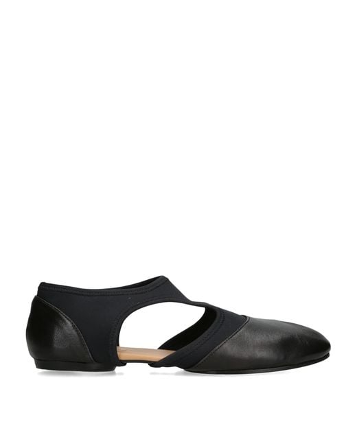 Maison Margiela Black Leather Tabi Jazz Slippers