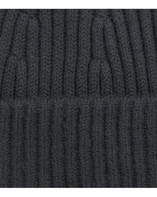 NN07 Black Wool-Blend Ribbed Beanie for men