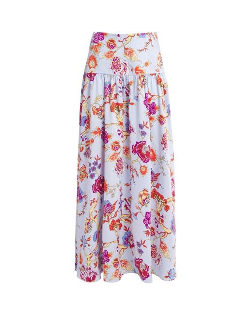 ME+EM White Floral Garden Maxi Skirt