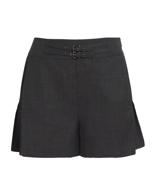 Claudie Pierlot Black Wide Pleated Shorts