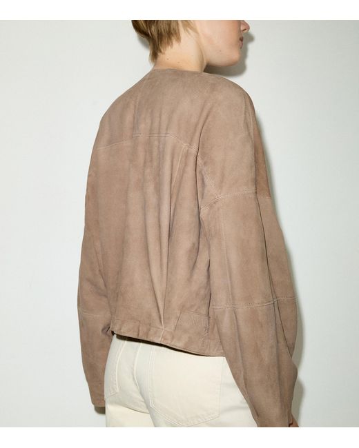 MAX&Co. Brown Suede Loose-Fit Jacket