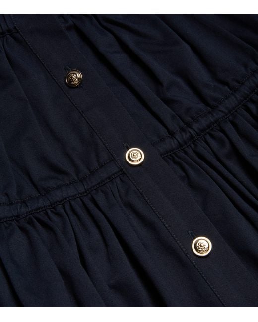 Maje Blue Button-Detail Mini Skirt