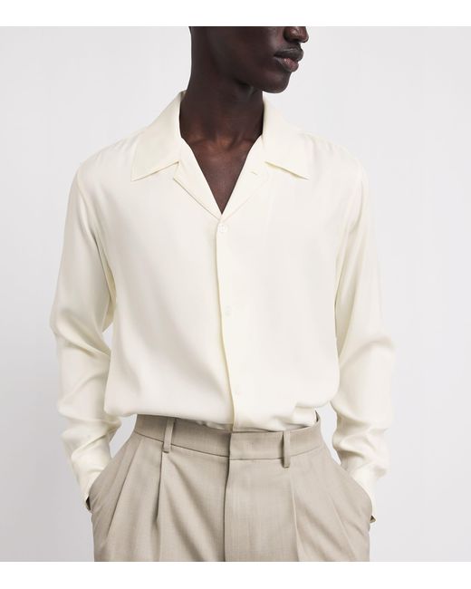 Sandro White Notched-Collar Shirt for men