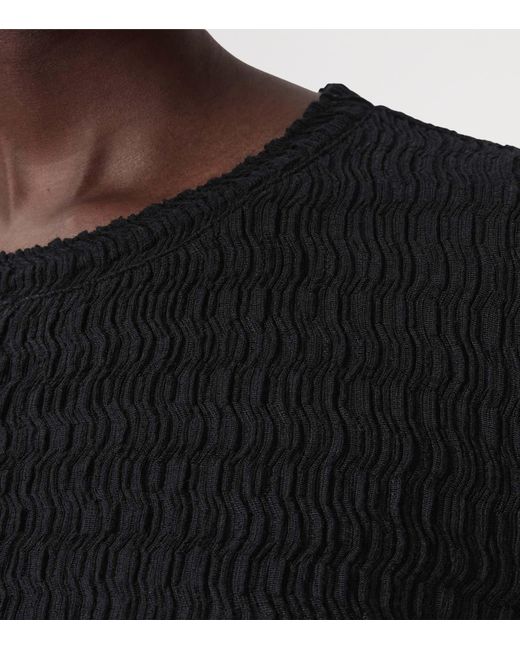 AllSaints Black Cotton-Blend West Long-Sleeve Top