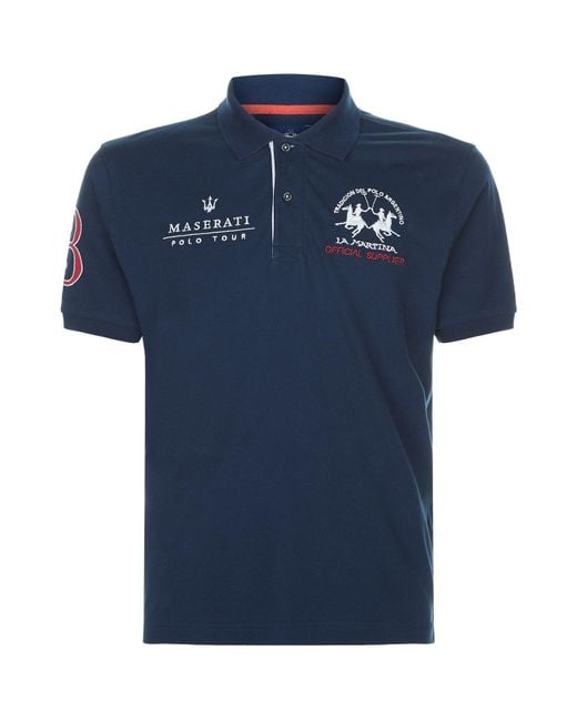 La Martina Blue Maserati Polo Shirt for men