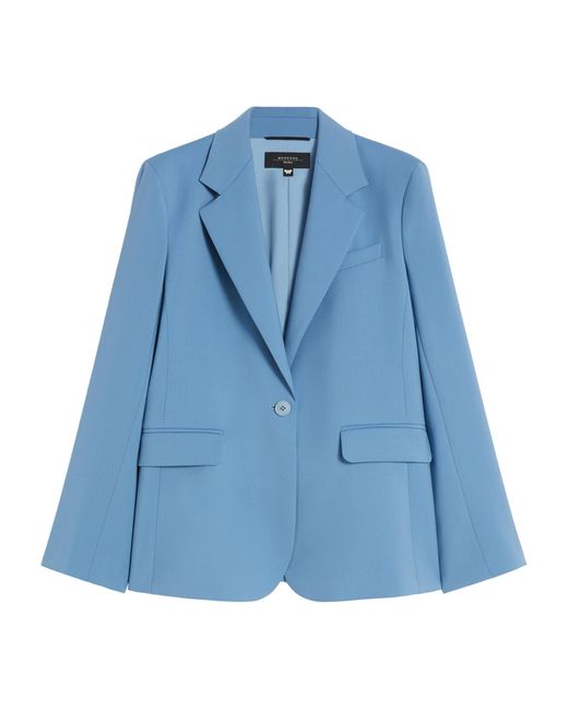 Weekend by Maxmara Blue Virgin Wool Blazer