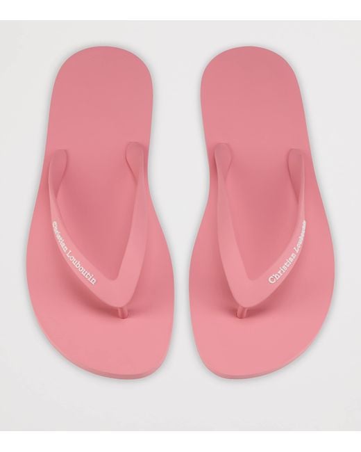 Christian Louboutin Pink The Summer Flat Rubber Sandals for men