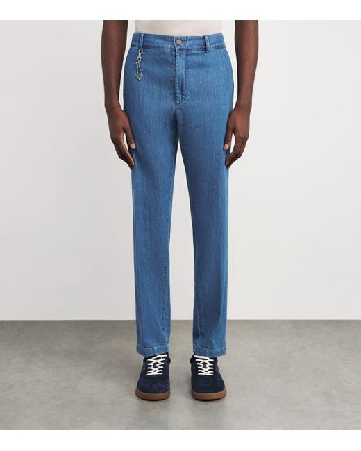 Paul & Shark Blue Denim Drawstring Chinos for men