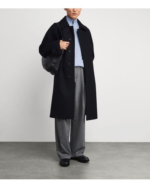 N.Peal Cashmere Blue Cashmere Quarter-Zip Carnaby Sweater for men
