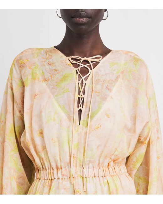 Sandro Natural Floral Print Mini Dress