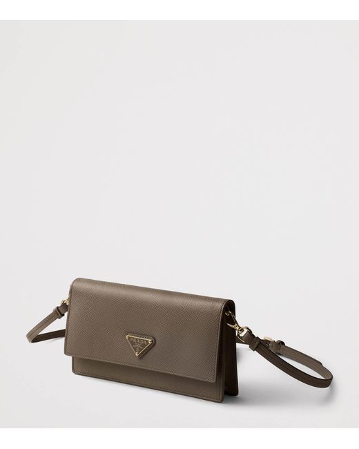 Prada Brown Mini Saffiano Leather Shoulder Bag
