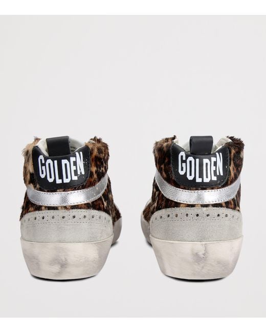 Golden Goose Deluxe Brand White Calf Hair Mid Star Sneakers