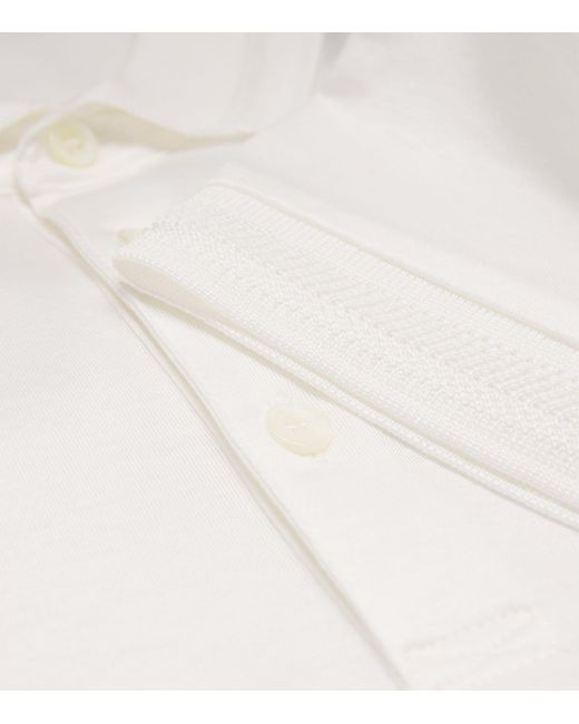Corneliani White Cotton Jersey Polo Shirt for men