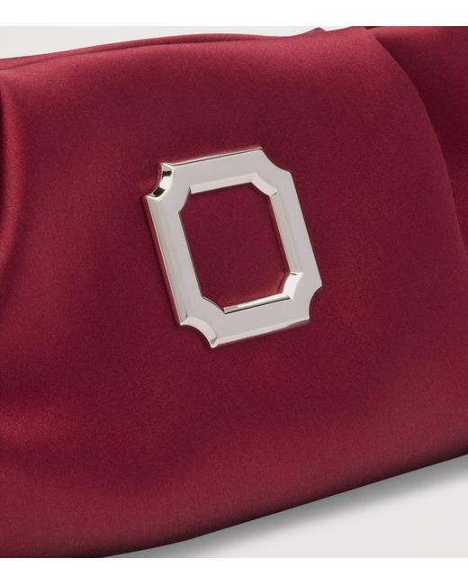 Malone Souliers Red Satin Vittoria Soft Clutch Bag