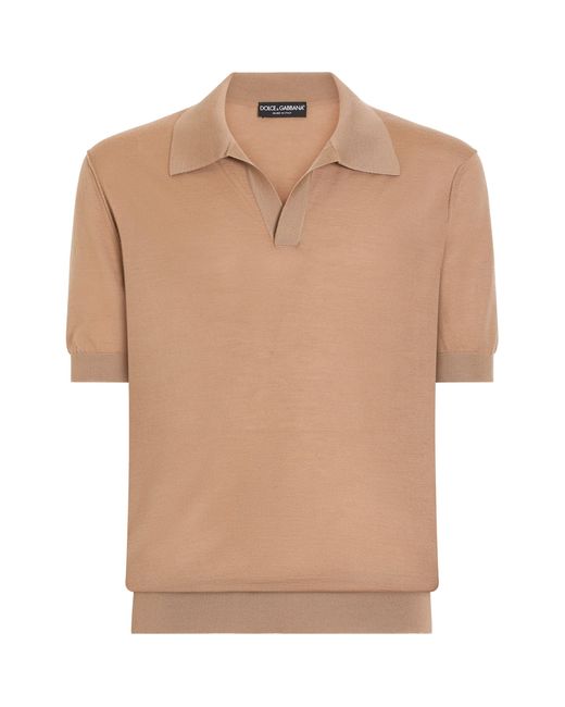 Dolce & Gabbana Natural Cashmere Polo Shirt for men