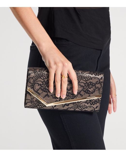 Jimmy Choo Metallic Lace Emmie Clutch Bag