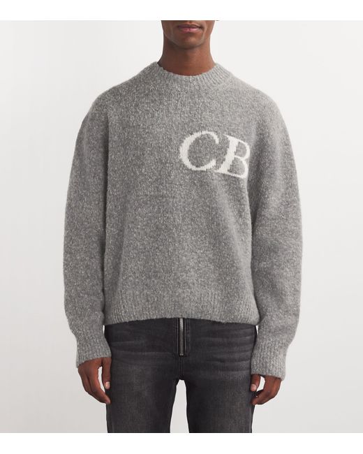 Cole Buxton Gray Wool-Blend Logo Sweater for men