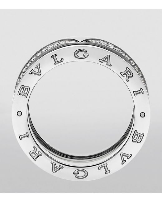 BVLGARI Metallic And Diamond B.Zero1 Three-Band Ring