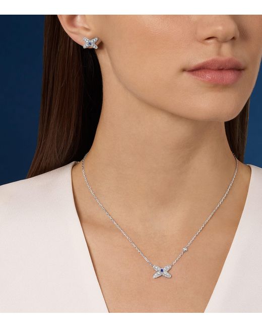 Chaumet Metallic Diamond And Sapphire Jeux De Liens Necklace