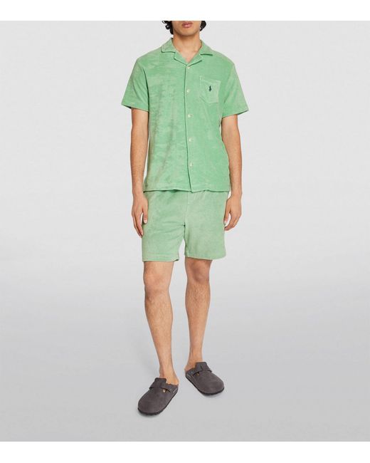 Polo Ralph Lauren Green Terry Towelling Shorts for men