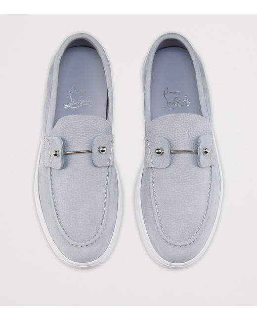 Christian Louboutin Gray Cambeliboat Donna Leather Boat Shoes