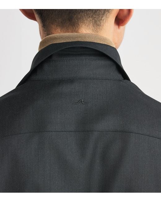 Paul & Shark Black Virgin Wool Overshirt for men
