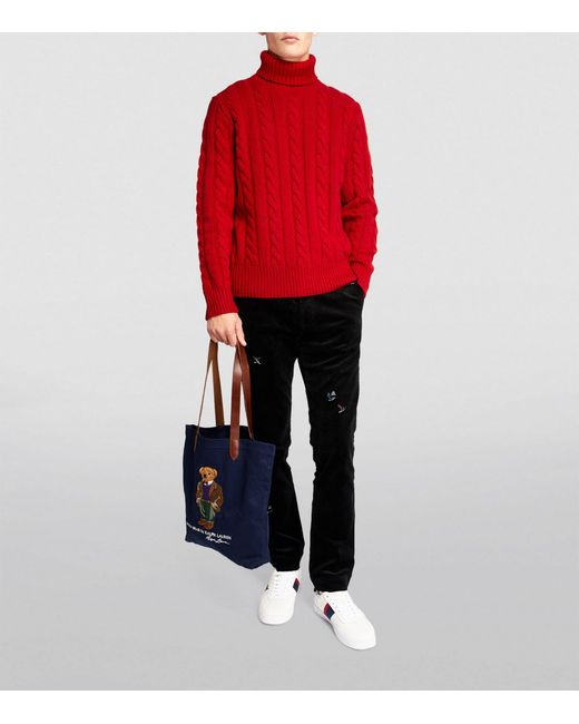 Ralph Lauren Red Wool-cashmere Cable-knit Sweater for men