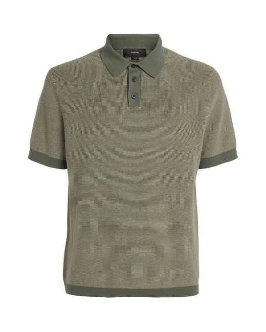Vince Green Cotton-Cashmere Polo Shirt for men