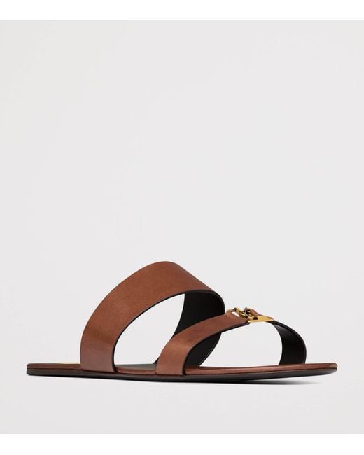 Saint Laurent Brown Leather Babylone Sandals