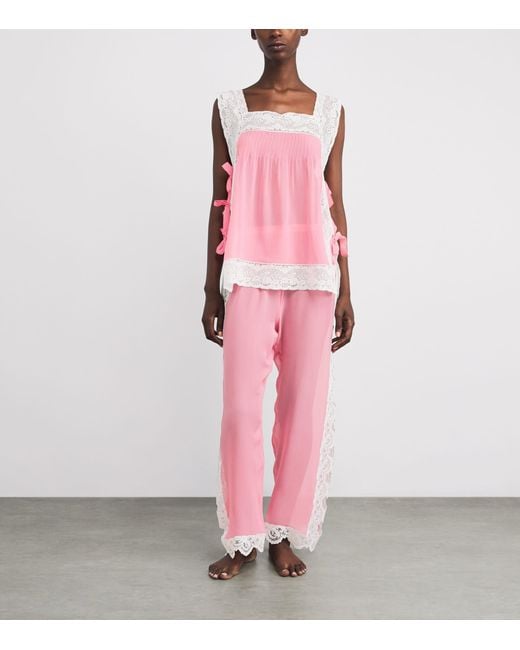 Loretta Caponi Pink Silk Fiocchini Top