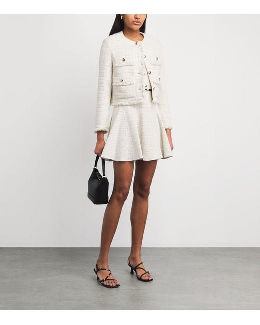 Maje White Tweed Cropped Jacket