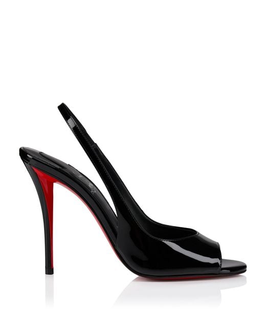 Christian Louboutin Black Sofia Z Patent Leather Slingback Sandals 100