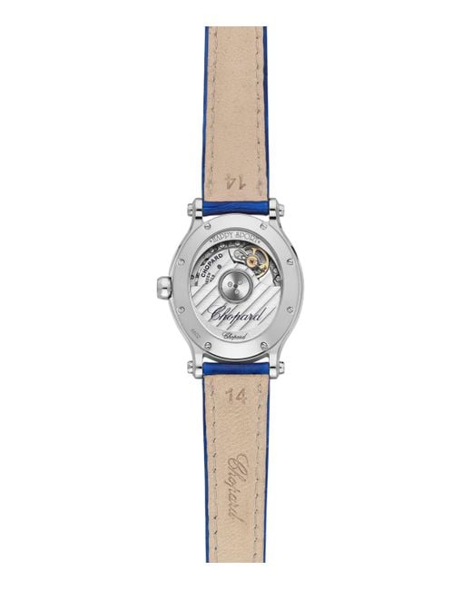 Chopard Blue Stainless Steel And Diamond Happy Sport Oval Watch