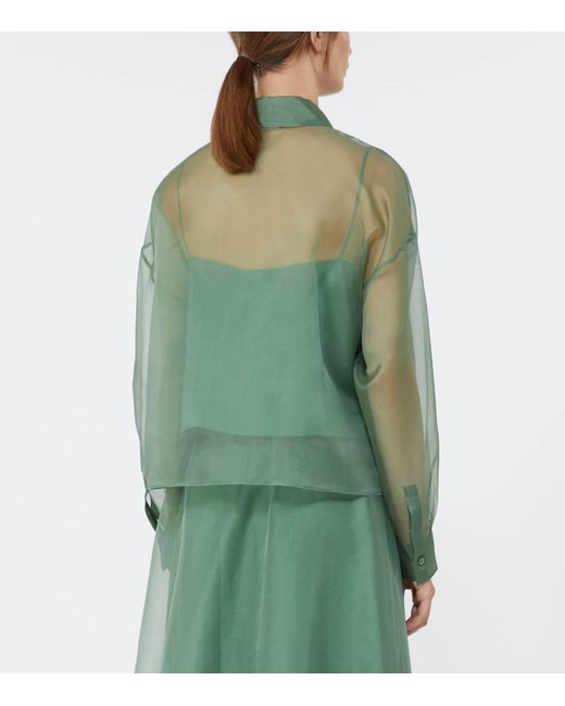 Weekend by Maxmara Green Silk Organza Shirt