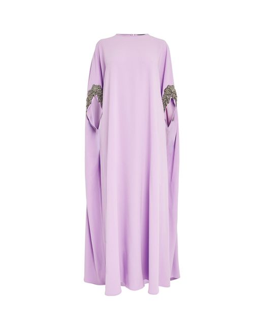 Marina Rinaldi Purple Crystal-embellished Maxi Dress