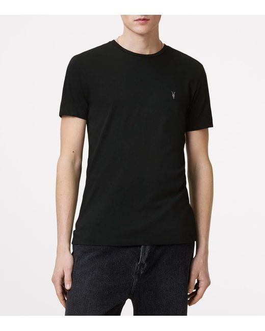 AllSaints Black Organic Cotton Tonic T-Shirt for men