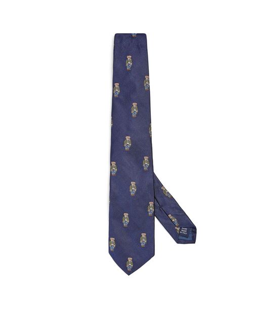 Polo Ralph Lauren Blue Silk Polo Bear Tie for men