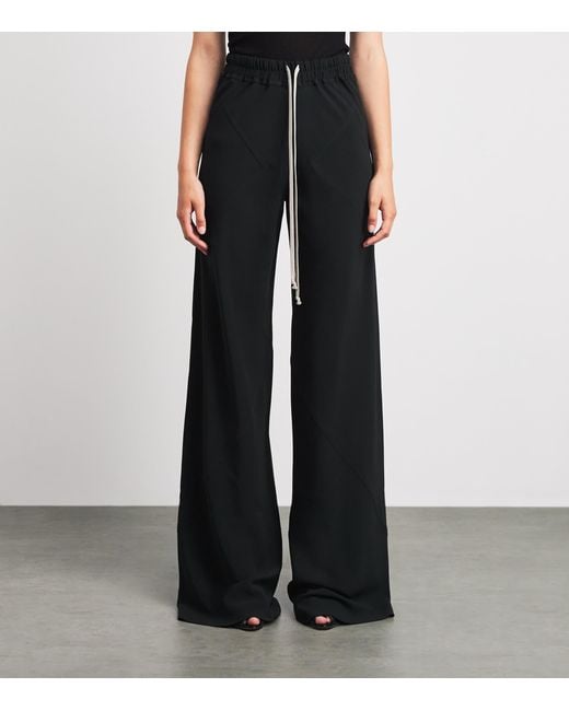Rick Owens Black Wide-Leg Drawstring Trousers