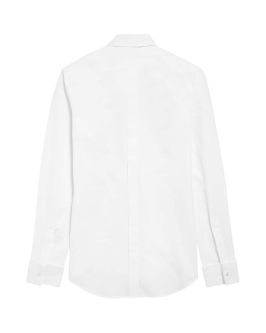 Balenciaga White Cotton Floral Appliqué Shirt